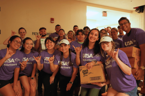 group of students volunteering at the Roadrunner Pantry-Whataburger Resource Room