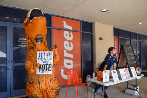 Tabling with Democracy Dino