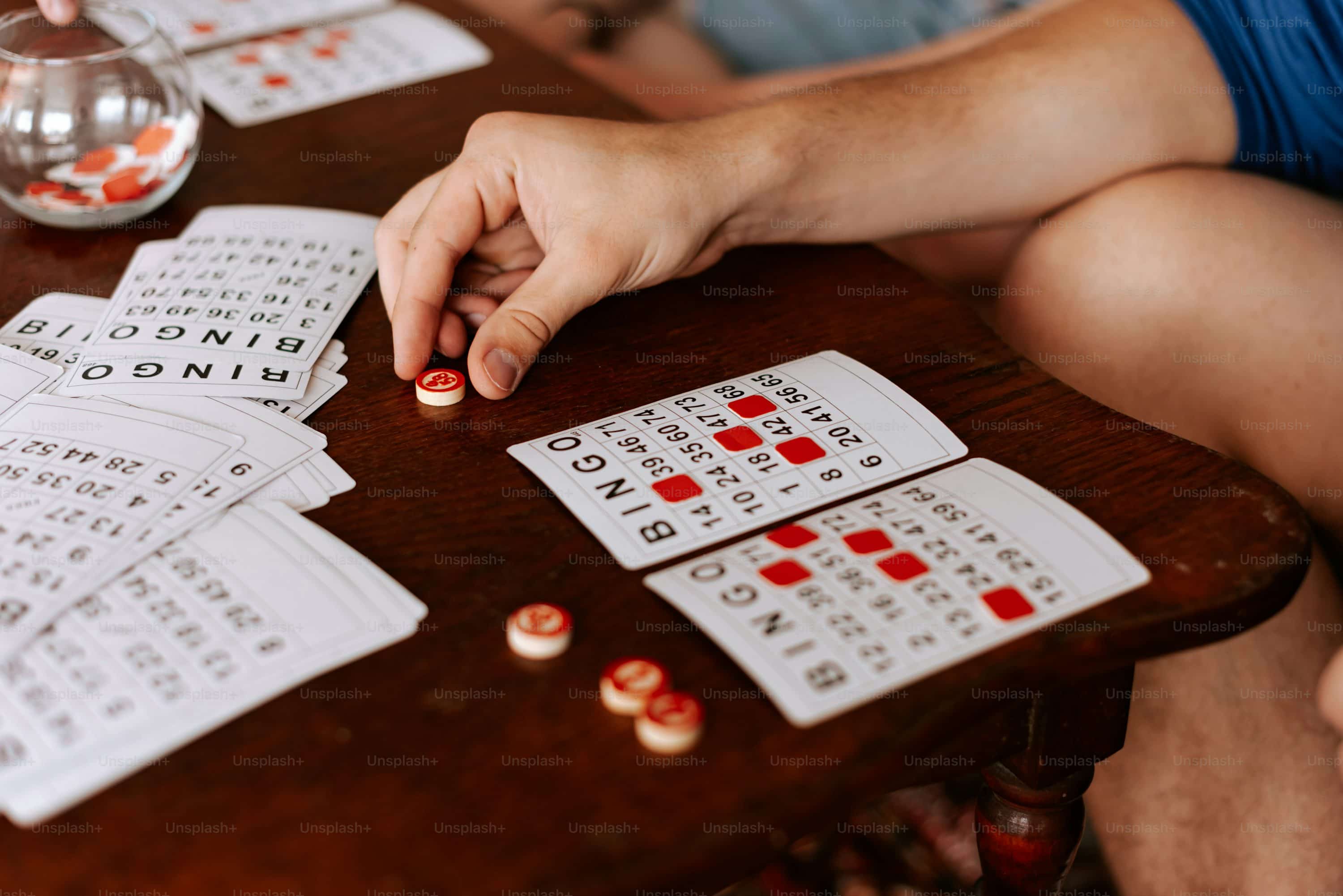 person playing bingo