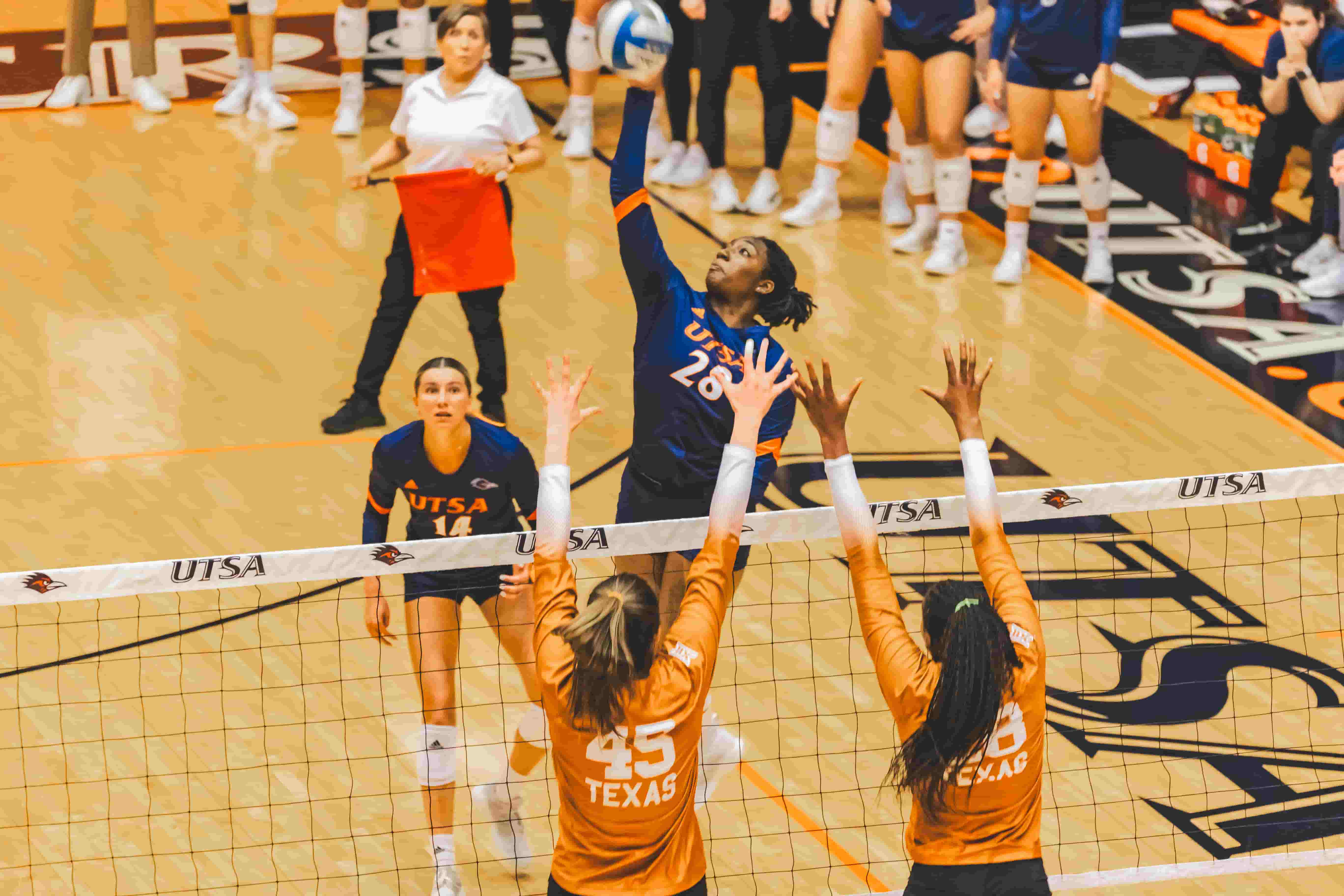 volleyball player spiking the ball